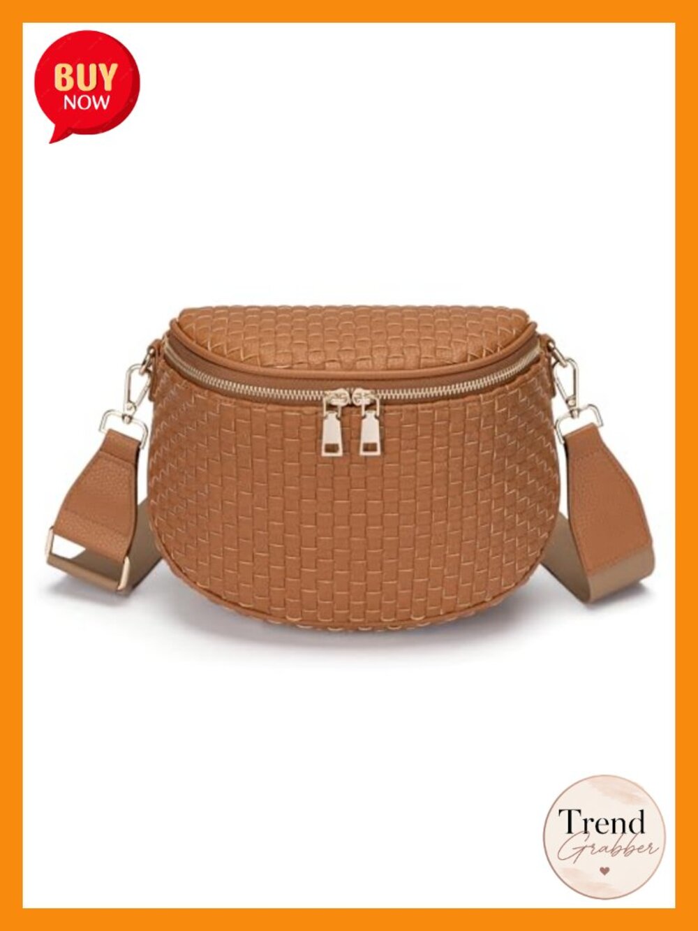 Woven Crossbody Bag with Adjustable Strap